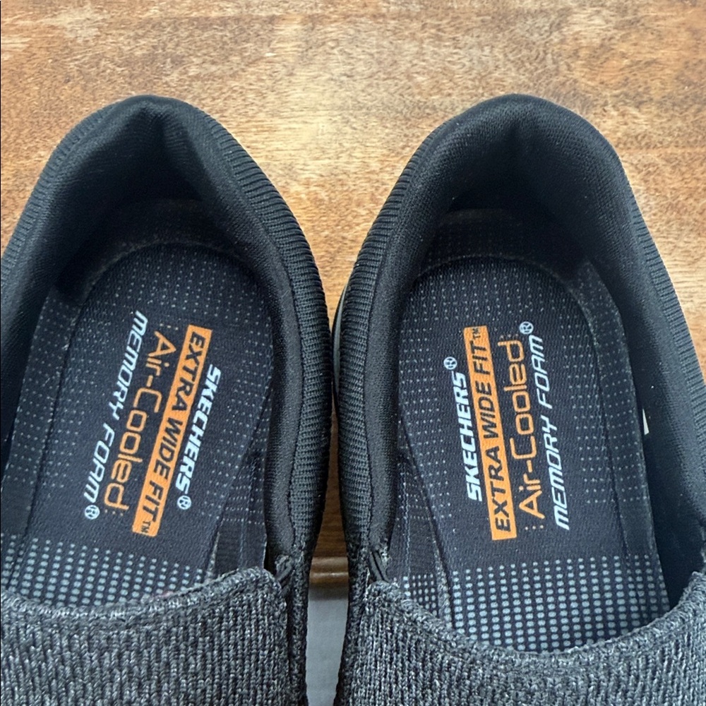 Skechers Shoes Mens 11 EWW Extra Wide Gomel Charcoal Slip-On Loafers Comfort - Picture 11 of 13